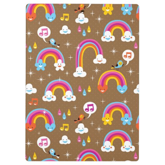 schattig regenboogpatroon klembord (Achterkant)