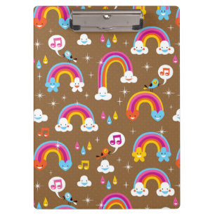 schattig regenboogpatroon klembord