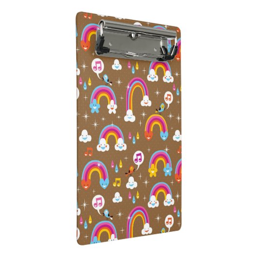 schattig regenboogpatroon mini klembord (Schuin)