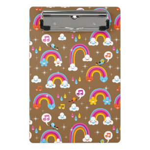 schattig regenboogpatroon mini klembord