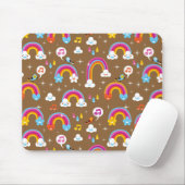 schattig regenboogpatroon muismat (Met muis)