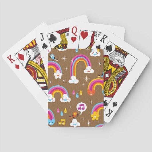 schattig regenboogpatroon pokerkaarten (Achterkant)