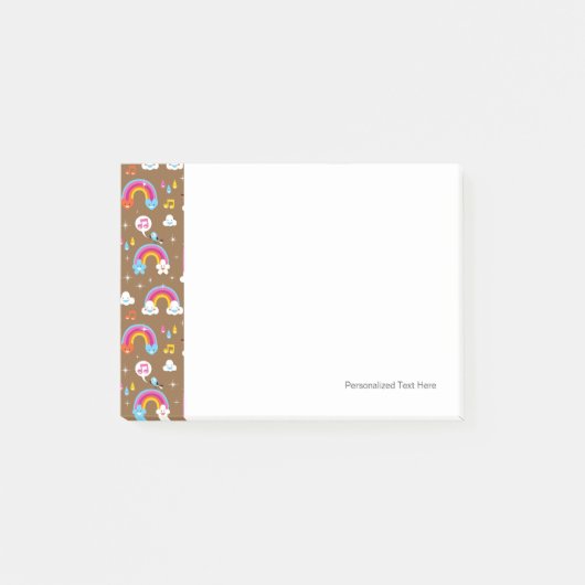schattig regenboogpatroon post-it® notes (Voorkant)