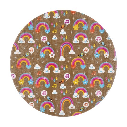 schattig regenboogpatroon snijplank (Voorkant)