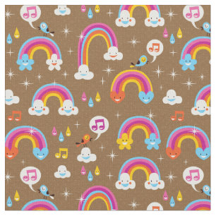 schattig regenboogpatroon stof