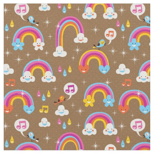 schattig regenboogpatroon stof (Close Up)