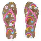 schattig regenboogpatroon teenslippers (Voetbed)