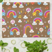 schattig regenboogpatroon theedoek (Gevouwen)