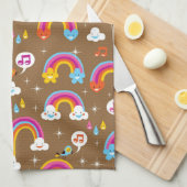 schattig regenboogpatroon theedoek (Quarter Fold)