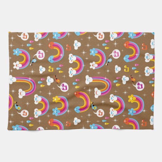 schattig regenboogpatroon theedoek (Horizontaal)