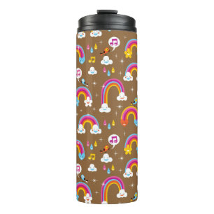 schattig regenboogpatroon thermosbeker