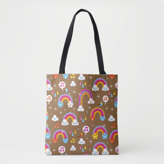 schattig regenboogpatroon tote bag (Voorkant)