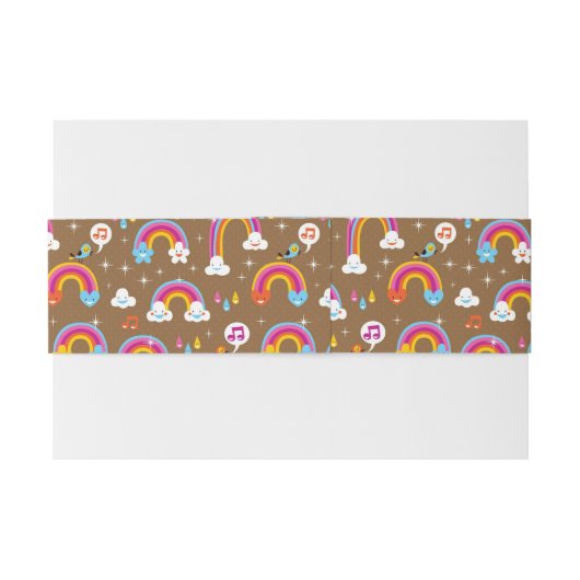 schattig regenboogpatroon uitnodigingen wikkel (Achterkant Voorbeeld)