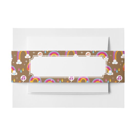 schattig regenboogpatroon uitnodigingen wikkel (Voorkant Voorbeeld)