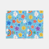 Schattig regenboogruimte naadloos patroon fleece deken (Voorkant (Horizontaal))