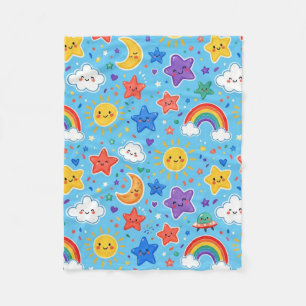 Schattig regenboogruimte naadloos patroon fleece deken