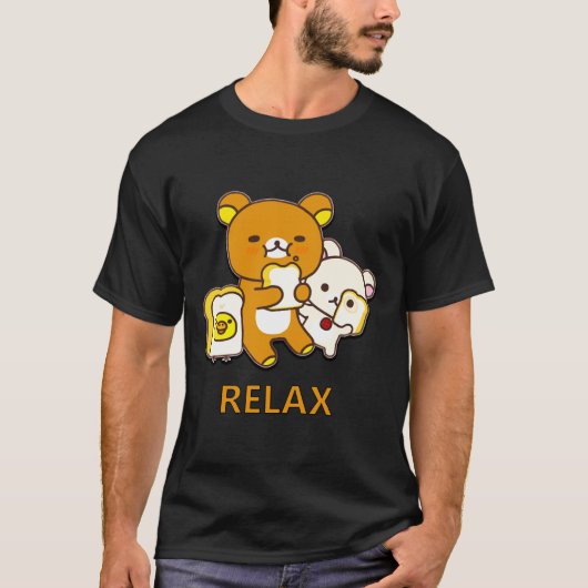 schattig Relax Rilakkuma Es T-shirt (Voorkant)