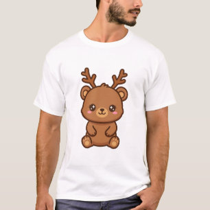 Schattig Rendier Beer Kerstmis T-shirt