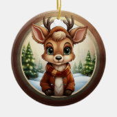 Schattig rendier, bosdier herten gewei 🦌🎄 keramisch ornament (Voorkant)