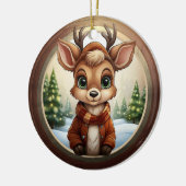 Schattig rendier, bosdier herten gewei 🦌🎄 keramisch ornament (Links)