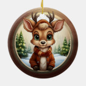 Schattig rendier, bosdier herten gewei 🦌🎄 keramisch ornament (Achterkant)