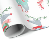 Schattig rendier bosdier Kerstmis Cadeaupapier (Rol Hoek)