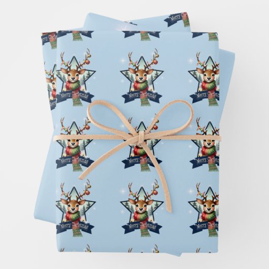 Schattig Rendier Christmas multipack feestelijk Inpakpapier Vel (In situ)