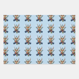 Schattig Rendier Christmas multipack feestelijk Inpakpapier Vel