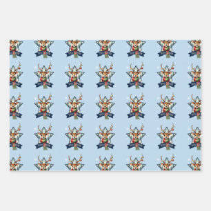 Schattig Rendier Christmas multipack feestelijk Inpakpapier Vel