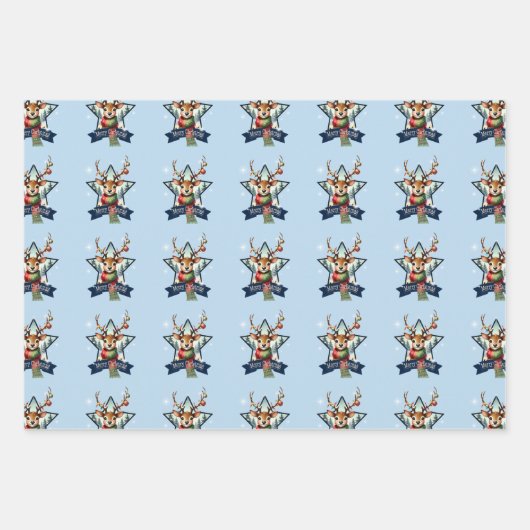 Schattig Rendier Christmas multipack feestelijk Inpakpapier Vel (Voorkant)