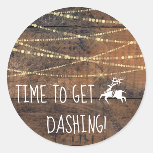 Schattig rendier icoon Tijd om Dashing Christmas Ronde Sticker (Voorkant)
