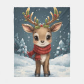 Schattig rendier kerst warme winter knuffels fleece deken (Voorkant)