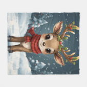 Schattig rendier kerst warme winter knuffels fleece deken (Voorkant (Horizontaal))