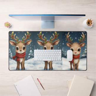 Schattig rendier kerstfeestelijke werkplek bureaumat
