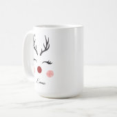 Schattig rendier Kerstmis Koffiemok (Voorkant links)