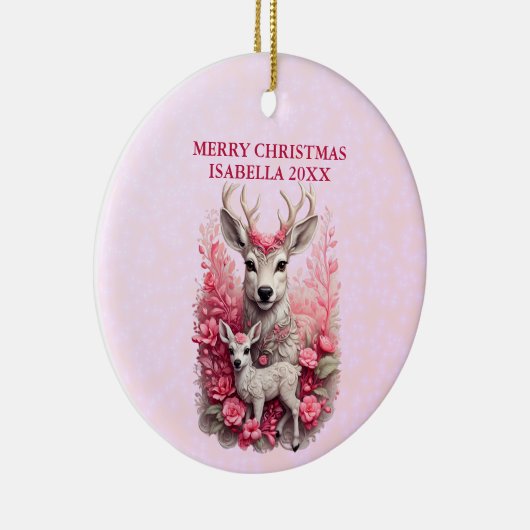 Schattig rendier  kerstornament keramisch ornament (Rechts)