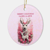 Schattig rendier  kerstornament keramisch ornament (Links)