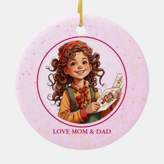 Schattig rendier  kerstornament keramisch ornament (Achterkant)