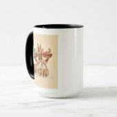 Schattig Rendier Koppel Kerstmug | Kerstcadeau Mok (Voorkant links)