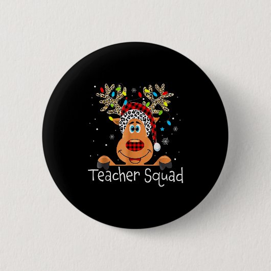 Schattig Rendier Leraren Team Kerstmis Ronde Button 5,7 Cm (Voorkant)