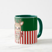 Schattig rendier met cadeaudoos mok (Voorkant rechts)
