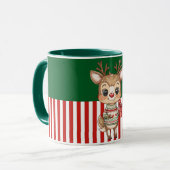 Schattig rendier met cadeaudoos mok (Voorkant links)