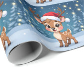 Schattig rendier met kersthoed cadeaupapier (Rol Hoek)