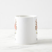Schattig rendier met kerstmuts Aangepaste naam Koffiemok (Center)