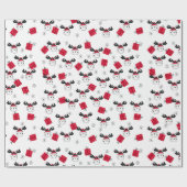 Schattig rendier met kerstmuts Kerstcadeau  Cadeaupapier (Vlak)