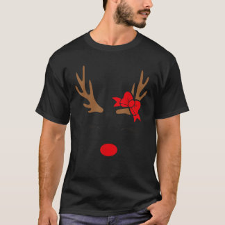 Schattig rendier met strik voor meisjes kerstidee t-shirt