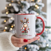Schattig rendier “O jee, Kerstmis is hier” Mok