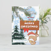 Schattig rendier prettig kerstfeest feestdagenkaart (Staand voorkant)