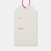 Schattig rendier retro kerstmis cadeaulabel (Achterkant)
