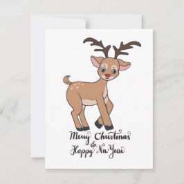 Schattig rendier Rudolf platte kerstkaart